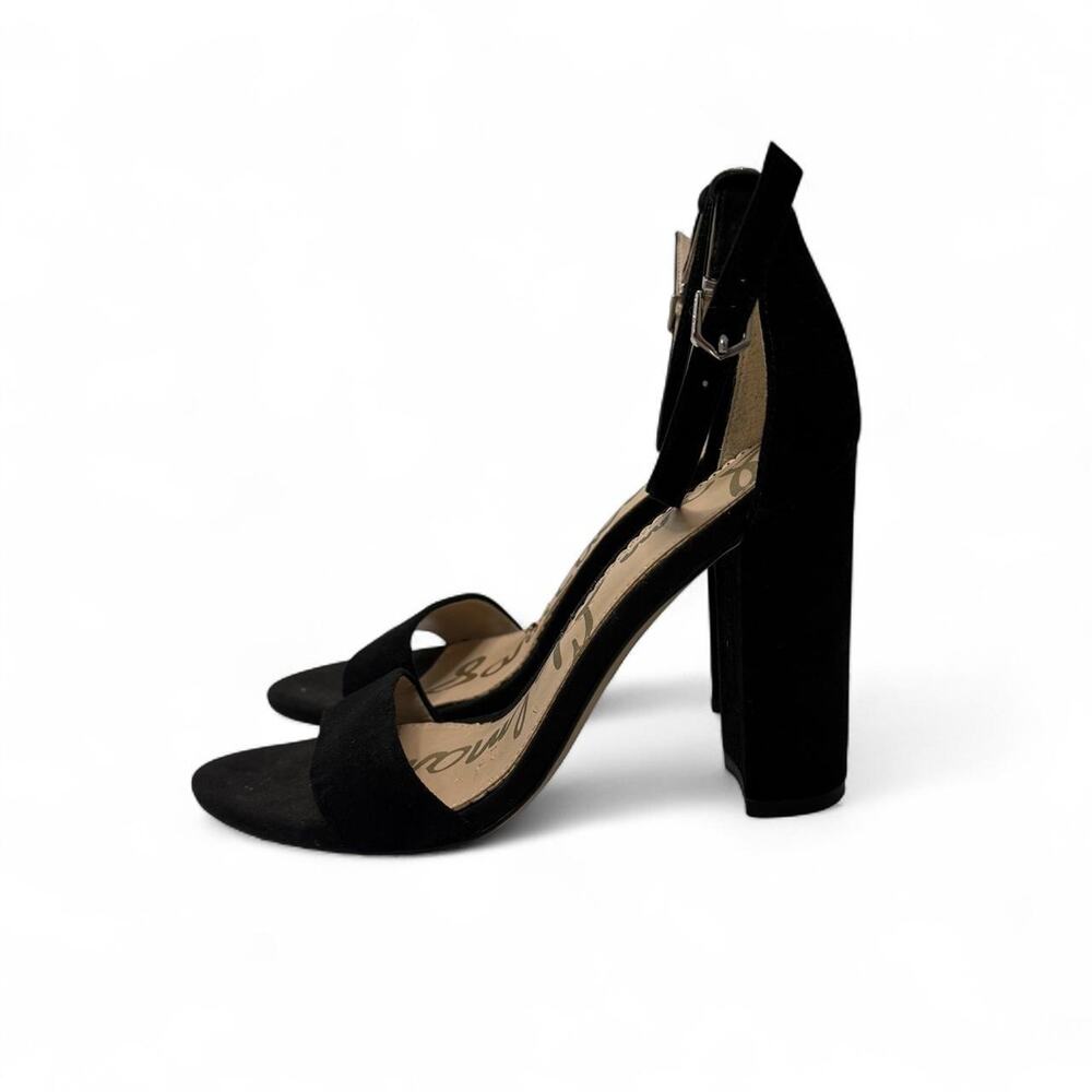 Sam Edelman black suede block heel sandals with ankle strap size 5 - Picture 2 of 8